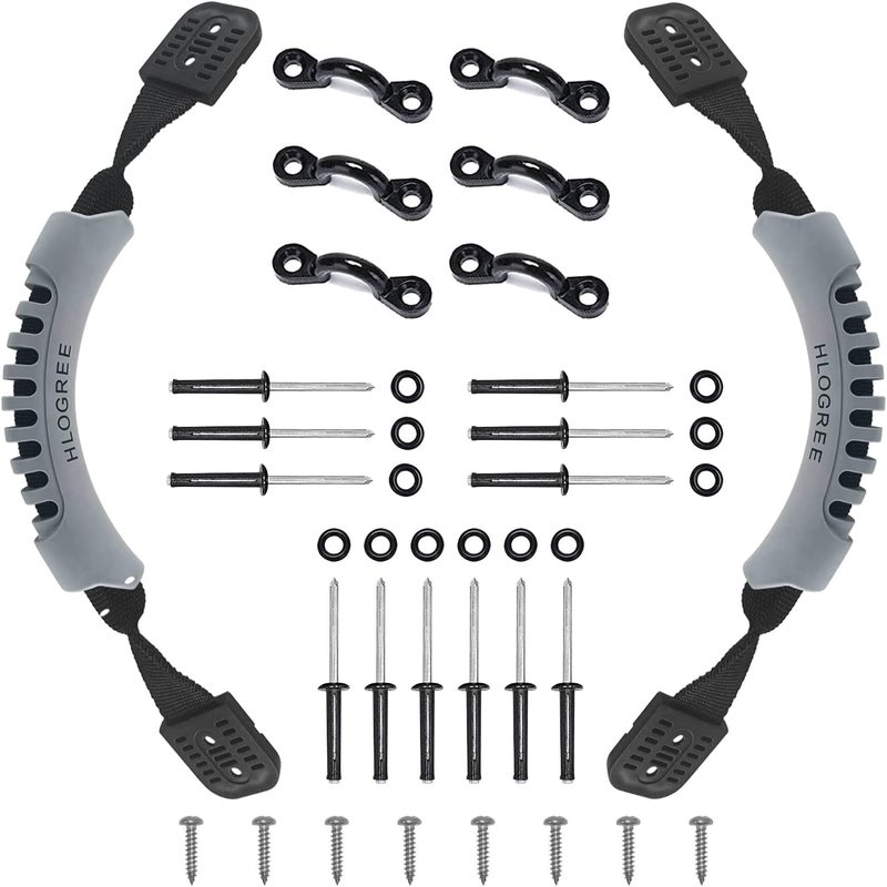 HLOGREE Kayak Handles 2/4 Pack,Kayak Carry Handle with Rivets,Kayak Replacement Handles,Kayak Handles for Emotion/Pelican/Hobie/Lifetime/sit on top/Ocean/Wilderness Accessories,Kayak Parts - Image 1